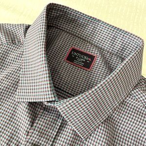🛍️ EUC UNTUCKit Performance Symington Shirt :: Red Black & Blue Check :: XL 🛍️